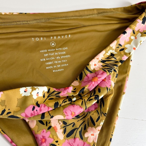 TORI PRAVER Swimwear bikini bottoms floral - sz M - Picture 2 of 5